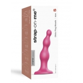 Розовая насадка Strap-On-Me Dildo Plug Beads size S - Strap-on-me - купить с доставкой в Якутске