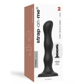 Черная насадка Strap-On-Me Dildo Geisha Balls size M - Strap-on-me - купить с доставкой в Якутске
