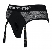 Черные трусики для насадок Diva Lingerie Harness - size M - Strap-on-me - купить с доставкой в Якутске