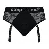 Черные трусики для насадок Diva Lingerie Harness - size M - Strap-on-me - купить с доставкой в Якутске