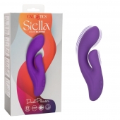 Фиолетовый вибратор-кролик Stella Liquid Silicone Dual Pleaser - 17,25 см. - California Exotic Novelties