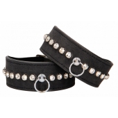 Черные поножи Diamond Studded Ankle Cuffs - Shots Media BV - купить с доставкой в Якутске