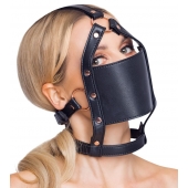 Черный намордник с кляпом-шаром Head Harness With A Gag - Orion - купить с доставкой в Якутске