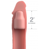 Телесная насадка-удлинитель 2 Inch Silicone X-tension with Strap - 20,3 см. - Pipedream - в Якутске купить с доставкой