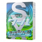 Презервативы Sagami Xtreme Mint с ароматом мяты - 3 шт. - Sagami - купить с доставкой в Якутске