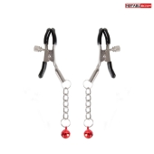 Серебристые зажимы на соски с шариками на цепочках - Notabu - купить с доставкой в Якутске