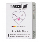 Ультрапрочные презервативы Masculan Ultra Safe Black - 3 шт. - Masculan - купить с доставкой в Якутске