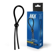 Черное силиконовое лассо с шариком для утяжки - Sex Expert - в Якутске купить с доставкой