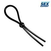 Черное силиконовое лассо с шариком для утяжки - Sex Expert - в Якутске купить с доставкой