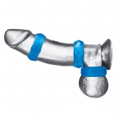 Комплект из трех голубых колец для эрекции 3-Pack Nuts   Bolts Stretch Cock Ring Set - BlueLine - в Якутске купить с доставкой