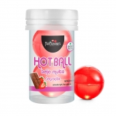 Лубрикант на масляной основе Hot Ball Beija Muito с ароматом шоколада и клубники (2 шарика по 3 гр.) - HotFlowers - купить с доставкой в Якутске