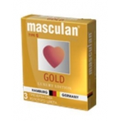 Презервативы Masculan Ultra Gold с золотым напылением и ароматом ванили - 3 шт. - Masculan - купить с доставкой в Якутске