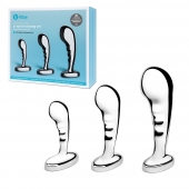 Набор из 3 стальных стимуляторов простаты Stainless Steel P-spot Training Set - b-Vibe - в Якутске купить с доставкой