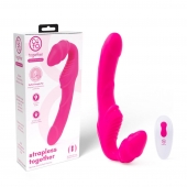 Розовый безремневой страпон на радиоуправлении Strapless Together - 22 см. - Together Toy - купить с доставкой в Якутске