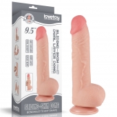 Телесный фаллоимитатор 9.5 Sliding Skin Dual Layer Dong - 24 см. - Lovetoy