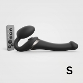 Черный безремневой страпон Multi Orgasm Size S с клиторальной стимуляцией - Strap-on-me - купить с доставкой в Якутске