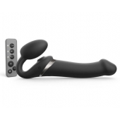 Черный безремневой страпон Multi Orgasm Size L с клиторальной стимуляцией - Strap-on-me - купить с доставкой в Якутске