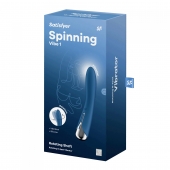 Синий вибратор-ротатор Spinning Vibe 1 - 18 см. - Satisfyer купить в Якутске с доставкой в Orgasmix.ru Синий вибратор-ротатор Spinning Vibe 1 - 18 см. - Satisfyer