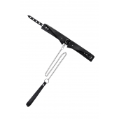 Черный кожаный ошейник-воротник с поводком - Pecado - купить с доставкой в Якутске