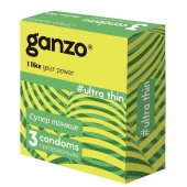 Ультратонкие презервативы Ganzo Ultra thin - 3 шт. - Ganzo - купить с доставкой в Якутске