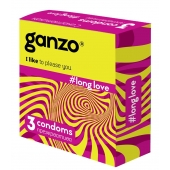 Презервативы с анестетиком для продления удовольствия Ganzo Long Love - 3 шт. - Ganzo - купить с доставкой в Якутске