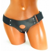 Трусики для страпона коричневого цвета - БДСМ Арсенал - купить с доставкой в Якутске