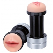 Двусторонний мастурбатор REALSTUFF 2 IN 1 HUMMER MOUTH   VAGINA - ротик и вагина - Dream Toys - в Якутске купить с доставкой