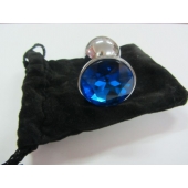 Анальное украшение BUTT PLUG  Small с синим кристаллом - 7 см. - Anal Jewelry Plug - купить с доставкой в Якутске