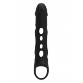 Черная насадка-удлинитель Vibrating Extender With Remote с вибрацией - Dream Toys - в Якутске купить с доставкой