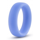 Голубое люминесцентное кольцо Silicone Glo Cock Ring - Blush Novelties - в Якутске купить с доставкой