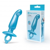 Голубая анальная пробка для массажа простаты Hither Silicone Prostate Plug - 14,3 см. - b-Vibe - в Якутске купить с доставкой