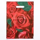 Пакет с цветочным принтом и вырубной ручкой (30х40 см) - Сима-Ленд - купить с доставкой в Якутске