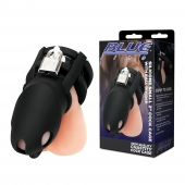 Черная клетка для пениса Silicone Small 2 in Cock Cage With Ball Divider - BlueLine - купить с доставкой в Якутске