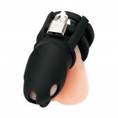 Черная клетка для пениса Silicone Small 2 in Cock Cage With Ball Divider - BlueLine - купить с доставкой в Якутске