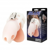 Белая клетка для пениса Silicone Small 2 in Cock Cage With Ball Divider - BlueLine - купить с доставкой в Якутске