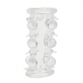 Прозрачная насадка на пенис с шипами и бугорками JELLY JOY LUST CLUSTER CLEAR - Dream Toys - в Якутске купить с доставкой