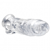 Прозрачная насадка для увеличения члена Realistic Clear Penis Enhancer and Ball Stretcher - 20,3 см. - XR Brands - в Якутске купить с доставкой