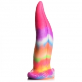 Фантазийный люминесцентный стимулятор-язык Unicorn Kiss Unicorn Tongue Glow-in-the-Dark Silicone Dildo - 21,3 см. - XR Brands