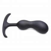 Черный массажер простаты с утяжелителями Premium Silicone Weighted Prostate Plug Medium - 16,3 см. - XR Brands - в Якутске купить с доставкой