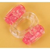 Прозрачное виброкольцо с двумя вибропульками - Toyfa Basic - в Якутске купить с доставкой