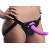 Лиловый поясной страпон Navigator Silicone G-Spot Dildo with Harness - 17,8 см. - XR Brands - купить с доставкой в Якутске