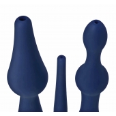 Набор из 3 универсальных насадок для анального душа Universal 3 Piece Silicone Enema Attachment Set - XR Brands - купить с доставкой в Якутске