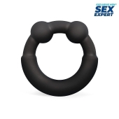 Черное эрекционное силиконовое кольцо - Sex Expert - в Якутске купить с доставкой