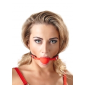 Силиконовый кляп-шар на чёрных ремешках Red Gag silicone - Orion - купить с доставкой в Якутске