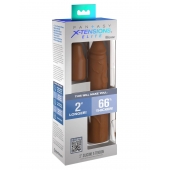 Коричневая насадка на член 2  Silicone X-tension - 20,3 см. - Pipedream - в Якутске купить с доставкой