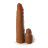 Коричневая насадка на член 2  Silicone X-tension - 20,3 см. - Pipedream - в Якутске купить с доставкой