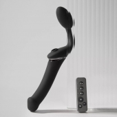 Черный безремневой вибрострапон Strap-On-Me Multi Orgasm Size XL - Strap-on-me - купить с доставкой в Якутске