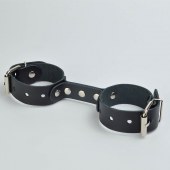 Черные кожаные наручники-фиксатор - Sitabella - купить с доставкой в Якутске