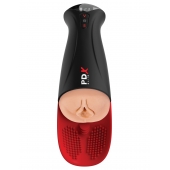 Телесный мастурбатор-вагина в черной колбе с вибрацией Fuck-O-Matic Pro XL - Pipedream - в Якутске купить с доставкой