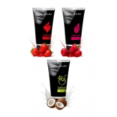 Набор из 3 съедобных лубрикантов JUJU (клубника, малина, кокос) - JuJu - купить с доставкой в Якутске